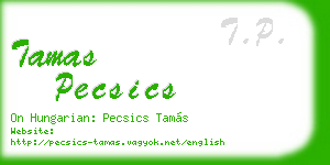 tamas pecsics business card
